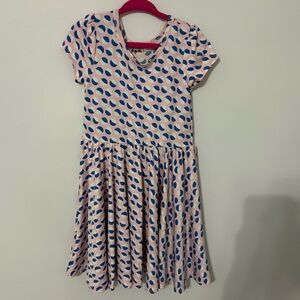Kids Pink and Blue Patterned Dress